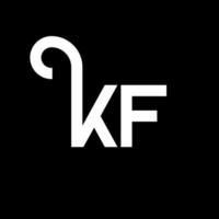 kf lettera logo design su sfondo nero. kf creative iniziali lettera logo concept. disegno della lettera kf. kf bianco lettera design su sfondo nero. kf, kf logo vettore