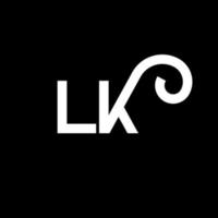 lk lettera logo design. lettere iniziali icona logo lk. modello di progettazione logo minimal lettera astratta lk. lk lettera disegno vettoriale con colori neri. lk logo