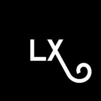 disegno del logo della lettera lx. lettere iniziali lx icona logo. modello di progettazione logo minimal lettera astratta lx. lx lettera disegno vettoriale con colori neri. logo lx