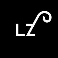 lz lettera logo design. lettere iniziali lz icona del logo. modello di progettazione logo minimal lettera astratta lz. lz lettera disegno vettoriale con colori neri. logo lz