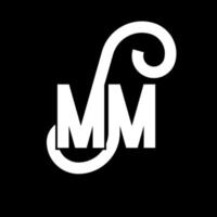 disegno del logo della lettera mm. lettere iniziali mm icona logo. modello di progettazione logo minimal lettera astratta mm. mm lettera disegno vettoriale con colori neri. logo mm