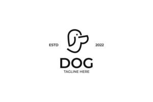 piatto cane logo design vettore icona illustrazione idea