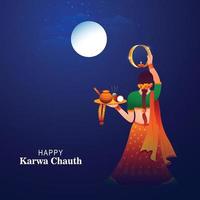 indiano Festival contento karwa chauth celebrazione sfondo vettore