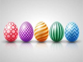 collezione di colorato Pasqua uova su un' bianca sfondo vettore
