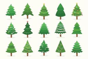impostato di Natale alberi. pino albero vettore elemento per Natale design