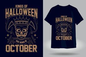 re di Halloween siamo Nato nel ottobre Vintage ▾ maglietta design vettore