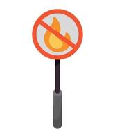 fuoco con proibito simbolo vettore