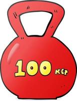 a mano libera disegnato cartone animato 10 kg bollitore campana peso vettore