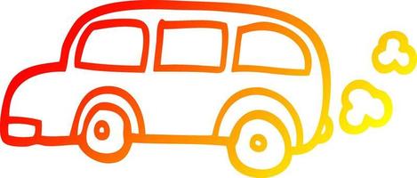 caldo pendenza linea disegno cartone animato scuola autobus vettore