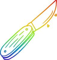 arcobaleno pendenza linea disegno cartone animato pieghevole coltello vettore