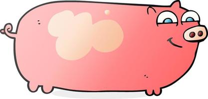 a mano libera disegnato cartone animato maiale vettore