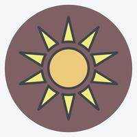 icona luce del sole. relazionato per Tailandia simbolo. colore compagno stile. semplice design modificabile. semplice illustrazione. semplice vettore icone. mondo viaggio turismo. tailandese