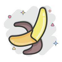 icona Banana. relazionato per Tailandia simbolo. comico stile. semplice design modificabile. semplice illustrazione. semplice vettore icone. mondo viaggio turismo. tailandese