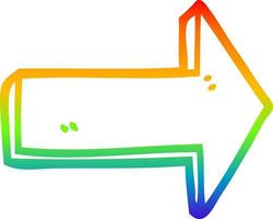 freccia di direzione del fumetto del disegno della linea del gradiente dell'arcobaleno vettore
