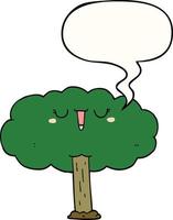 cartone animato albero e discorso bolla vettore