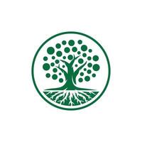 quercia albero logo design vettore