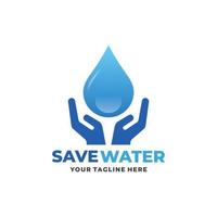 Salva acqua logo. acqua cura logo vettore