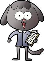 carino cartone animato cane indossare ufficio camicia vettore