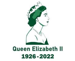 Regina Elisabetta giovane viso ritratto verde 1926 2022 Britannico unito regno nazionale Europa nazione vettore illustrazione astratto design