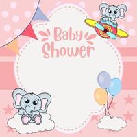 modelli di invito per baby shower con simpatici elefanti vettore