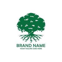 quercia albero logo design vettore