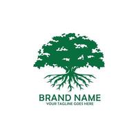 quercia albero logo design vettore