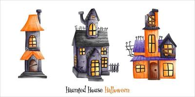 contento Halloween. Halloween frequentato Casa. Halloween elemento. Halloween decorazione vettore