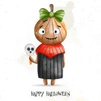 divertente Halloween bambino costumi. contento Halloween, acquerello vettore illustrazione