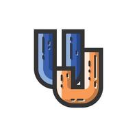 lettera uj moderno geometrico logo vettore