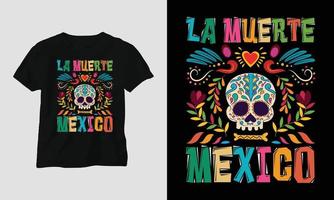 la muerte Messico - dia de los muertos speciale maglietta design vettore