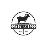 capra azienda agricola logo vettore. bestiame azienda agricola logo vettore