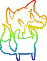 arcobaleno gradiente linea disegno ridere volpe cartone animato vettore