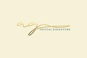 iniziale ag lettera firma logo modello elegante design logo. mano disegnato calligrafia lettering vettore illustrazione.