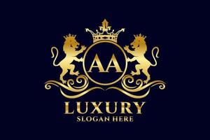 iniziale aa lettera Leone reale lusso logo modello nel vettore arte per lussuoso il branding progetti e altro vettore illustrazione.
