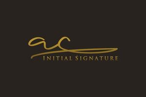 iniziale AC lettera firma logo modello elegante design logo. mano disegnato calligrafia lettering vettore illustrazione.