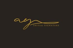 iniziale Ay lettera firma logo modello elegante design logo. mano disegnato calligrafia lettering vettore illustrazione.