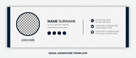 design minimalista del modello di firma e-mail o piè di pagina e-mail e copertina personale dei social media vettore
