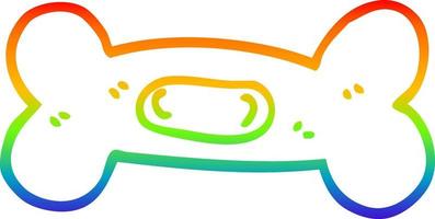 arcobaleno pendenza linea disegno cartone animato animale domestico osso vettore