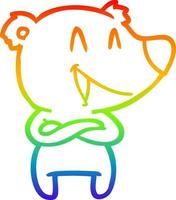 arcobaleno gradiente di disegno che ride orso cartone animato vettore