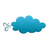 cartone animato tempo metereologico illustrazione per bambini, ragnatela icona. carino illustrazione di buio blu nube con vento. temporale vettore
