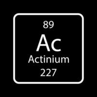 simbolo di attinio. elemento chimico della tavola periodica. illustrazione vettoriale. vettore