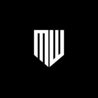 mw lettera logo design con nero sfondo nel illustratore. vettore logo, calligrafia disegni per logo, manifesto, invito, eccetera.