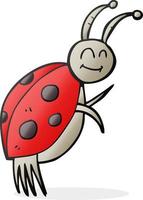 a mano libera disegnato cartone animato coccinella vettore