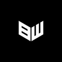 bw lettera logo design con nero sfondo nel illustratore. vettore logo, calligrafia disegni per logo, manifesto, invito, eccetera.