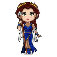 hera chibi portafortuna logo design vettore