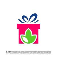 natura regalo logo design modello. regalo foglia logo concetto vettore. creativo icona simbolo vettore