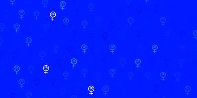modello vettoriale azzurro con elementi di femminismo.