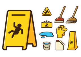 Icone del segno di pavimento bagnato vettore