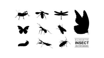 vario insetto come come la farfalla, verme, libellula, formica, eccetera come vettore impostato