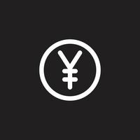 eps10 bianca vettore giapponese yen moneta icona isolato su nero sfondo. yuan moneta con un' cerchio simbolo nel un' semplice piatto di moda moderno stile per il tuo sito web disegno, logo, e mobile applicazione